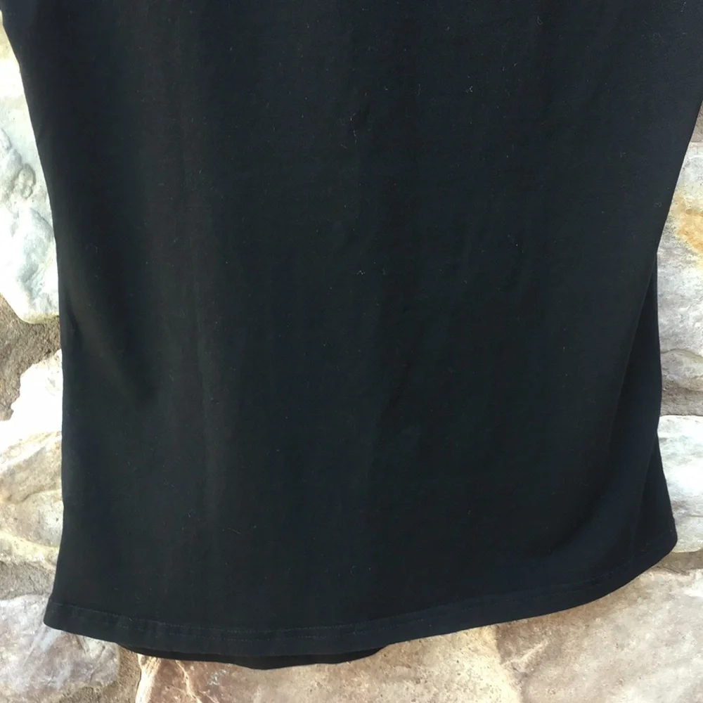 Anna Sui Short Sleeve Orange Flower Black T-shirt size Small Medium - Picture 9 of 10